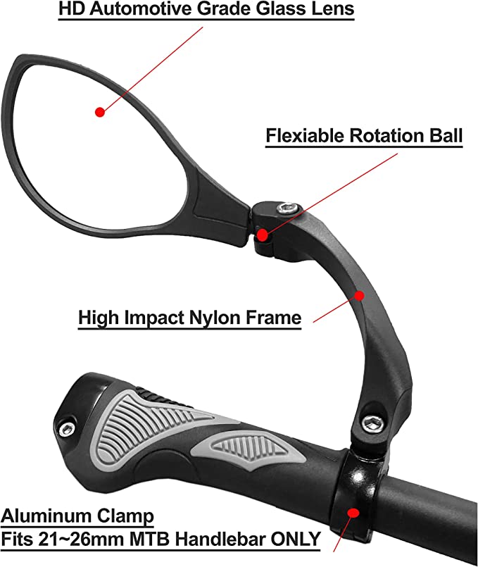Handle Bar Mirror HD Glass (LH) - Escondido eBike Super Shop