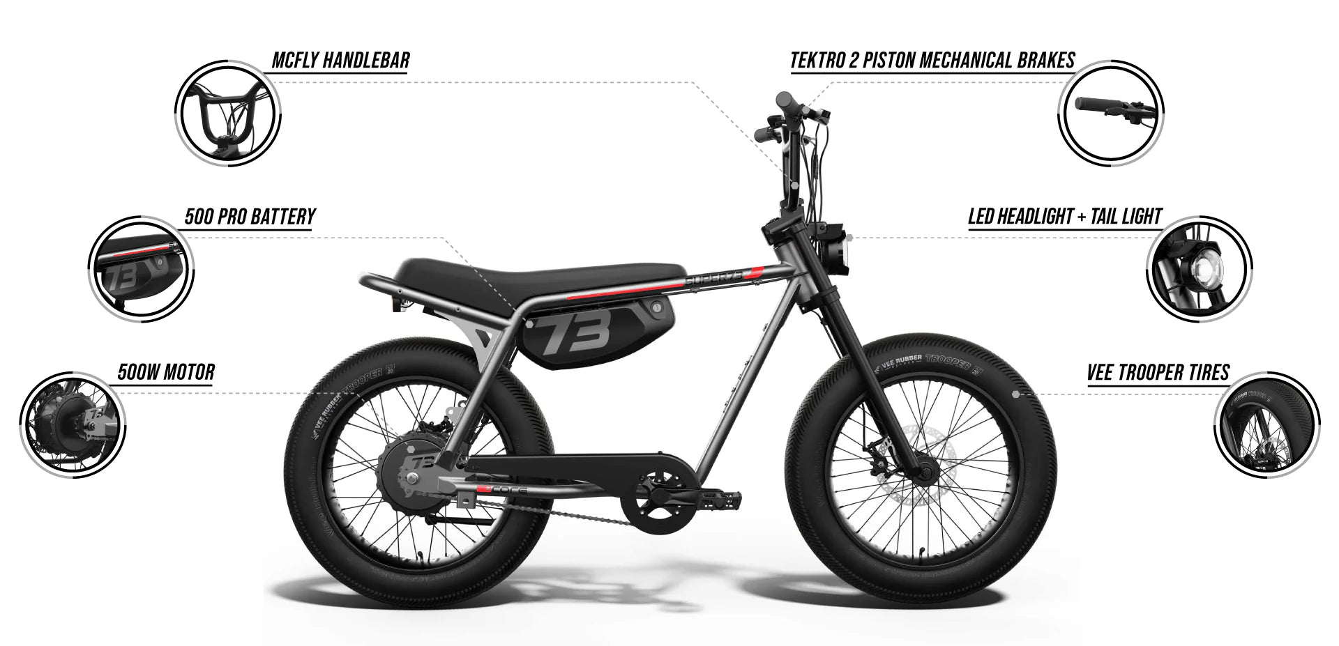Super73 Z Miami electric bike in metallic aluminum color, side view, isolated on white background