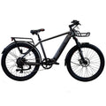 Space gray KASEN Cross 500W Step Over urban electric bike with 27.5x2.4 tires, side view