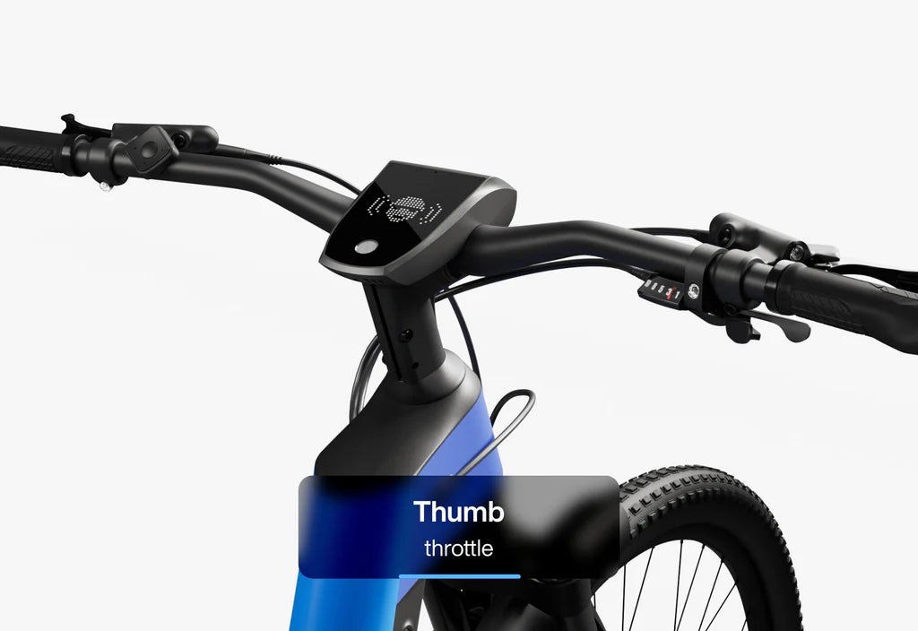 Urtopia Fusion GT eBike in Deep Sea Blue, side view highlighting the sleek frame design and integrated components, set against a neutral background.