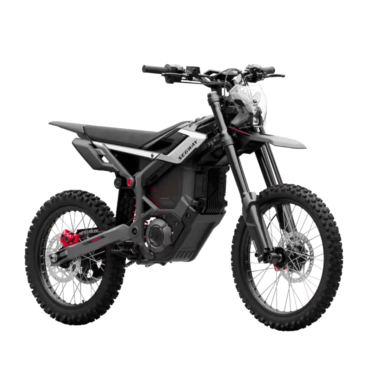 Black Segway Xaber 300 electric motorcycle, side view, with "Black Diamond" color finish, displayed on a white background.