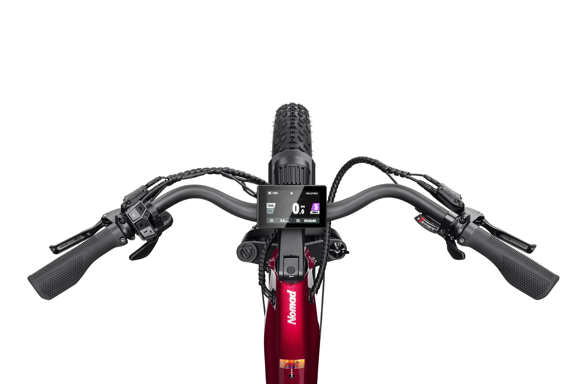 Side view of the Velotric Nomad 2 eBike in yellow, showing its fat tires, step-through frame, and rear cargo rack against a white background.