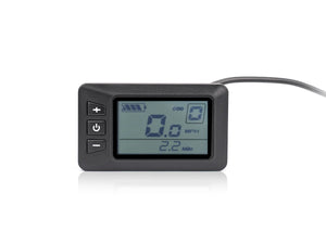 Close-up view of the Macfox X2 eBike display unit showing the digital screen and control buttons.