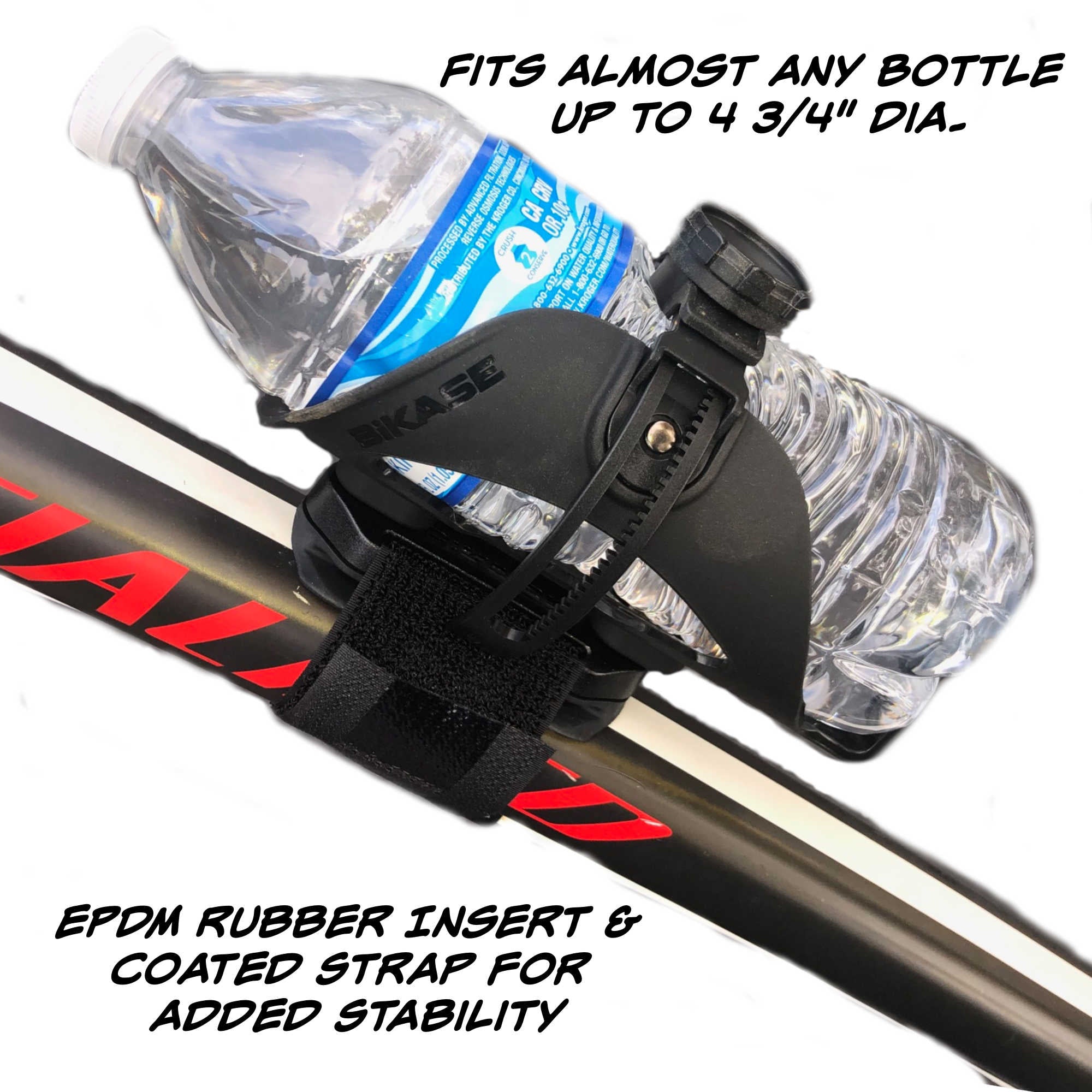 Bicycle Water Bottle Cage, ABC Cage with Anywhere Cage Strap Adapter, Adjustable Bottle Cage for Bike - Escondido eBike Super Shop