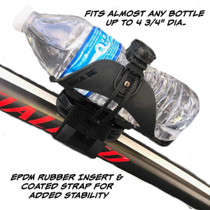 Bicycle Water Bottle Cage, ABC Cage with Anywhere Cage Strap Adapter, Adjustable Bottle Cage for Bike - Escondido eBike Super Shop