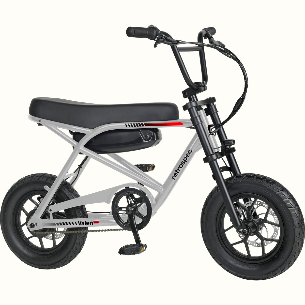 Retrospec Valen Rev 14 electric bike in slate gray, side view, against a white background