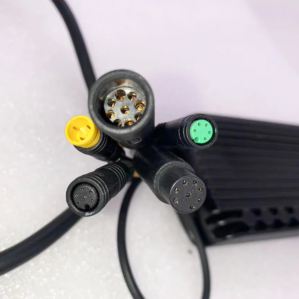 Close-up view of the Super 73 S-Series eBike controller (model LSW1575-1-1F) showing wiring connectors and electronic components.