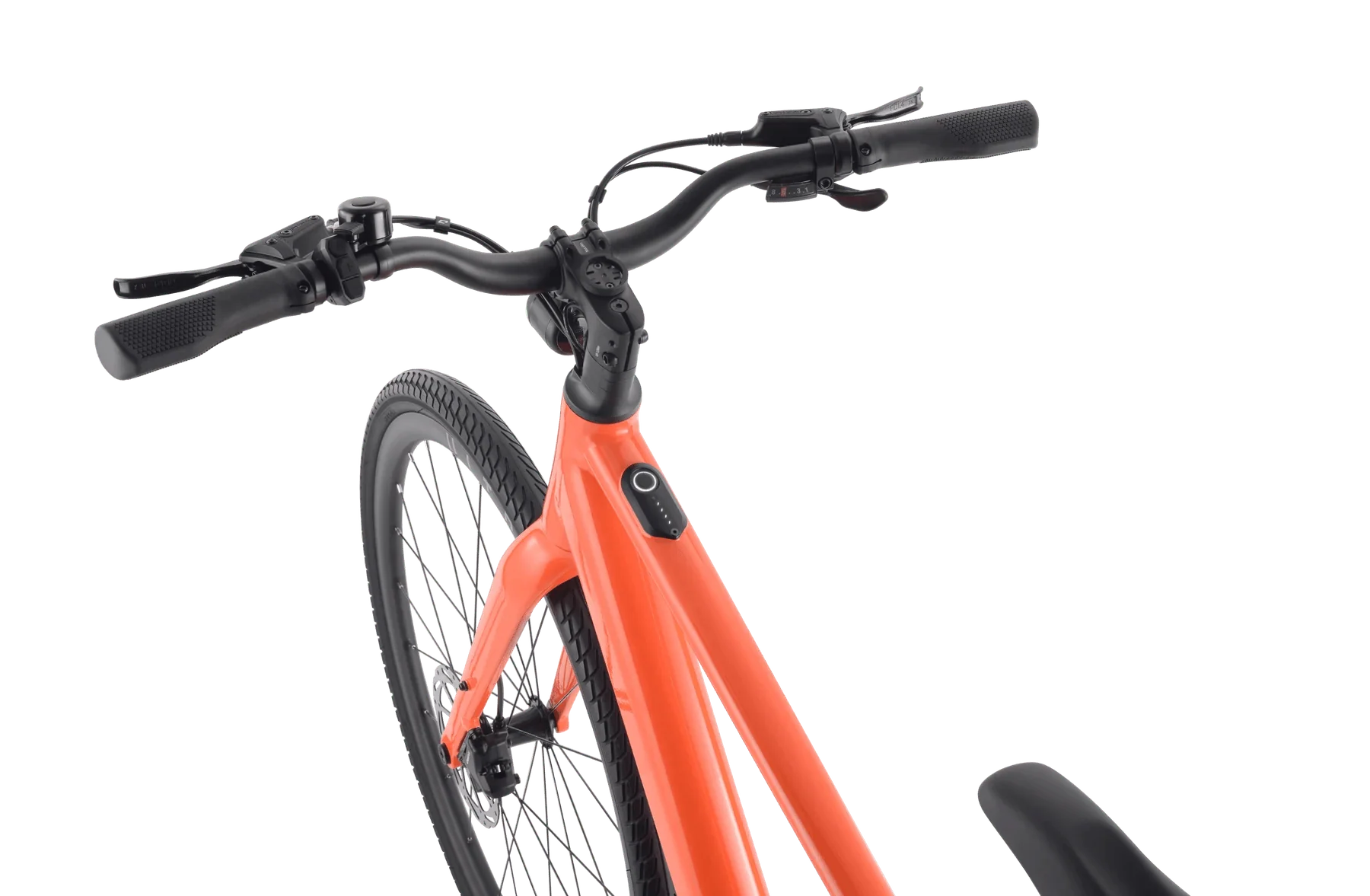 A sleek Velotric T1 ST Plus eBike in a modern urban setting, showcasing its lightweight frame, integrated battery, and minimalist design.