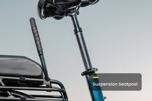 Aventon Abound SR electric cargo bike in side profile, featuring a step-through frame, rear cargo rack, and integrated battery, displayed on a white background.