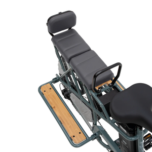 Black eBike seat pad for Murf cargo bike, shown as a product accessory against a plain background.