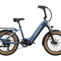 Dark blue Mokwheel Scoria 2.0 electric bike, side view, against a plain background
