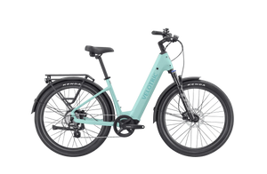Mint green Velotric Discover 2 eBike in its original box, product image showing the bike securely packaged.