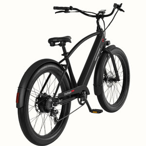 Matte black Retrospec Chatham Rev Plus 2 eBike, step-over frame, side view, against a plain background