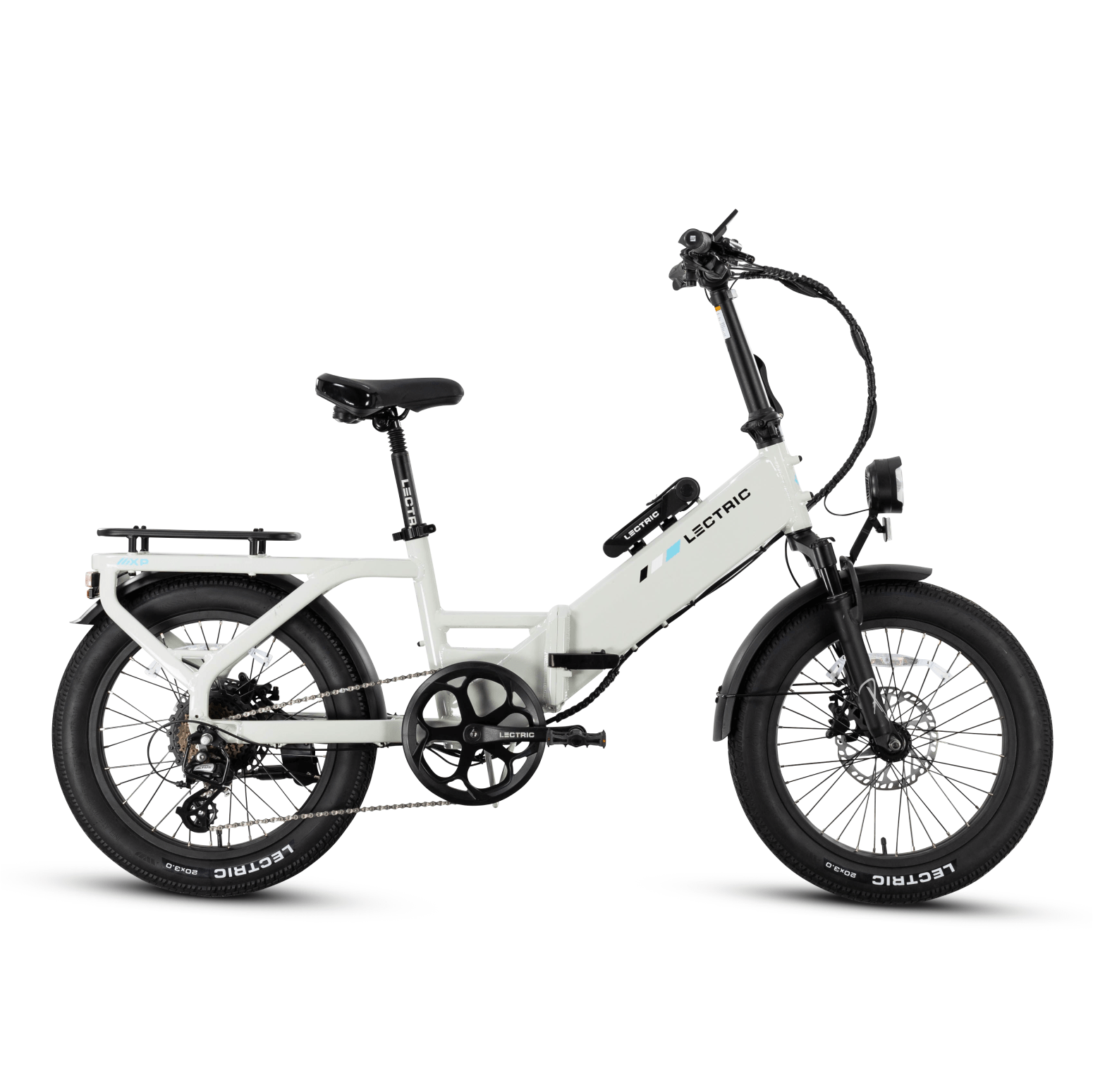 Stratus White LECTRIC XP4 500W Step-Through eBike, side view, product image