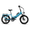 Raindrop Blue LECTRIC XP4 500W Step-Through eBike, side view, product image