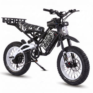 White eBike Ghostcat F4X Hunter's Edition Full Bundle, side view, showcasing bike frame, wheels, and included accessories against a plain background