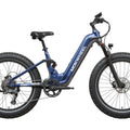 Blue and gray Mokwheel Obsidian ST 2.0 eBike side view against a white background