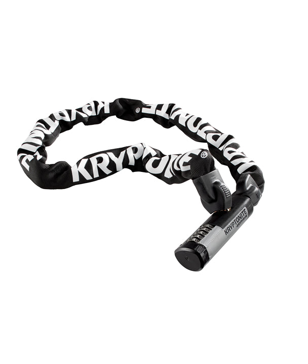 A Kryptonite KryptoLok 712 Combo Chain Lock displayed in-store, showing the eMOTO eBike lock with its sturdy chain and combination mechanism.