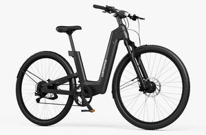 Side view of the Urtopia Fusion GT eBike in Blazing Black, showcasing its sleek frame, integrated battery, and modern design against a plain background.