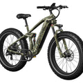 Side view of the MOKWHEEL Obsidian eBike in black, showcasing its sturdy frame, thick tires, and integrated battery on a white background.