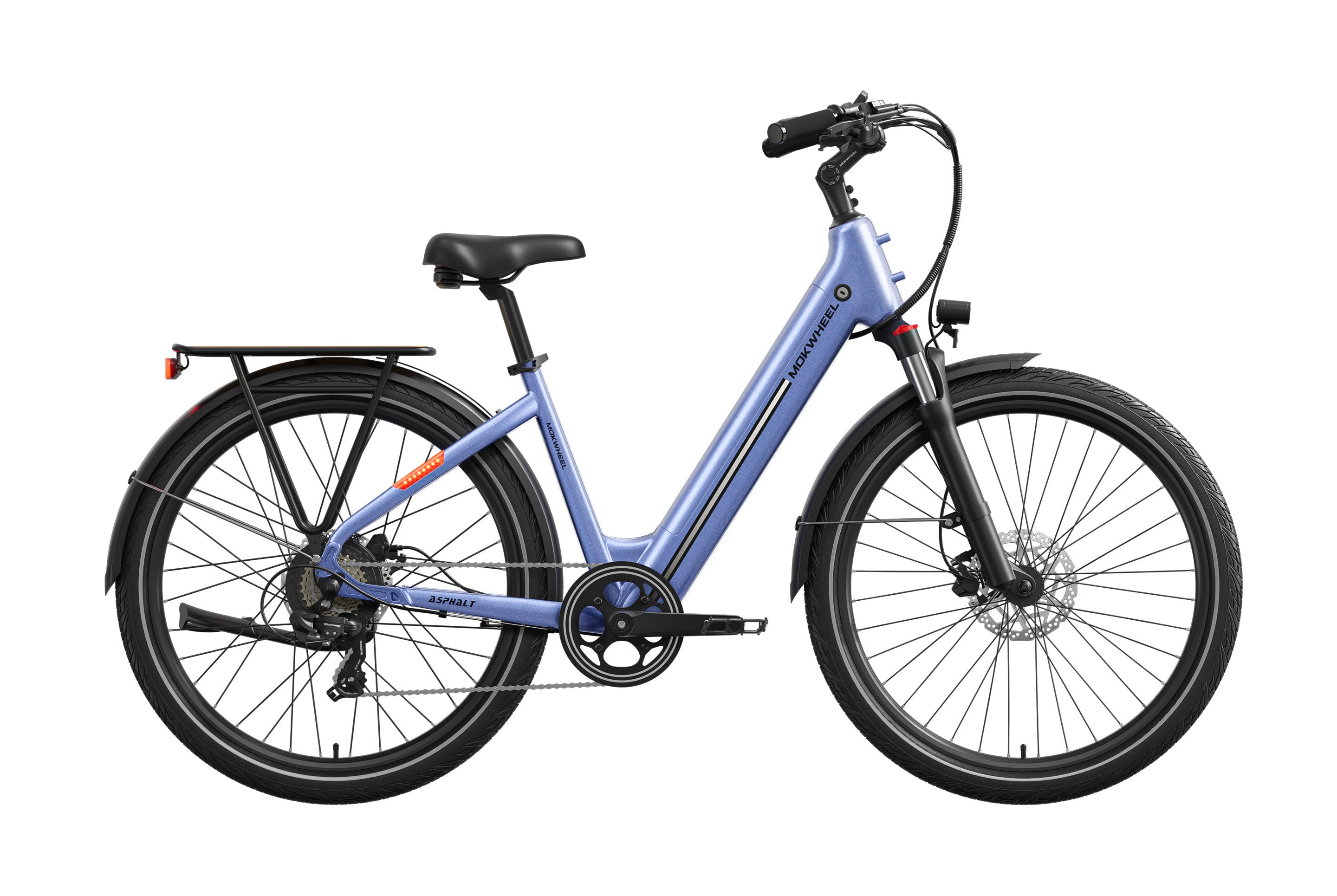 Mokwheel Asphalt eBike in Lapis color, side view, displayed on a white background