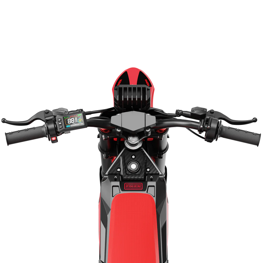 Side view of the eMOTO Yozma IN 10 electric scooter in black, showcasing its sleek frame, large wheels, and ergonomic seat against a plain background.
