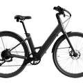 Matte black Urtopia Carbon Classic Step Thru eBike, side view, against a plain background