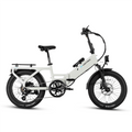 Stratus White LECTRIC XP4 750W Step-Through eBike, side view, against a plain background