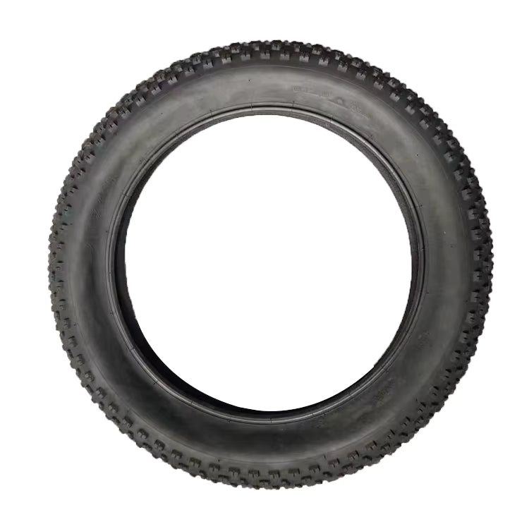 Electric fat tire bike with 26x4 inch Chao Yang tires, side view, black frame, photographed on a white background.