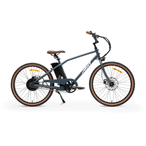 A black MURF Otis eBike with fat tires, front suspension fork, and rear cargo rack, displayed on a white background.