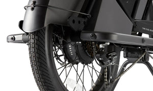 Black RADIO FLYER Via 500w Step Thru electric cargo eBike with 24x2.4 street tires, product image, model 2301859