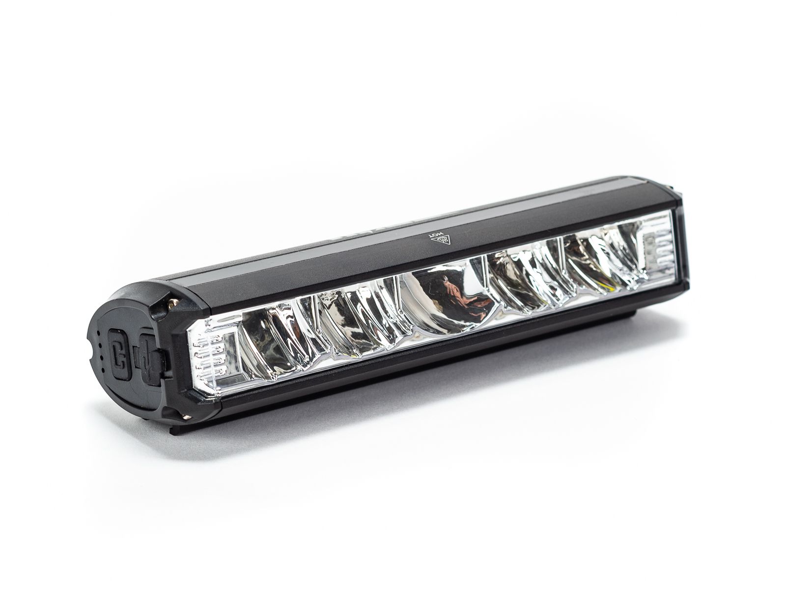 Front view of the eMOTO EBOX Dawn Headlight, showcasing its sleek, modern design and bright LED light panel.