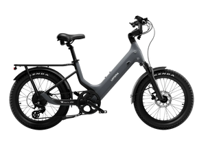 Urtopia Carbon Joy eBike in charcoal gray, side view, showcasing sleek carbon frame and modern design