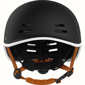 Matte black Retrospec Remi eBike helmet, side view, with adjustable straps and ventilation holes