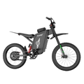 Side view of the eMOTO Freego X3 electric scooter showing its black frame, wide deck, large tires, and rear suspension system.