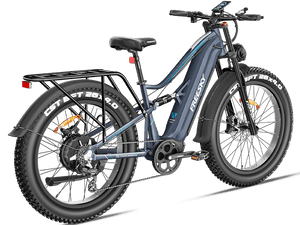 Side view of the Freesky Swift Horse Pro X-6E eBike in black, showing its fat tires, front suspension fork, and battery integrated into the frame.