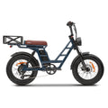 Retro blue KASEN Malibu 1000W step-thru electric cargo eBike with 20x4 fat tires
