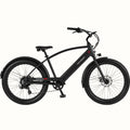 Matte black Retrospec Chatham Rev Plus 2 eBike, step-over frame, side view on white background