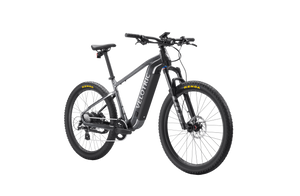 Velotric Summit 1 electric mountain bike in Space Black, side view, isolated on white background