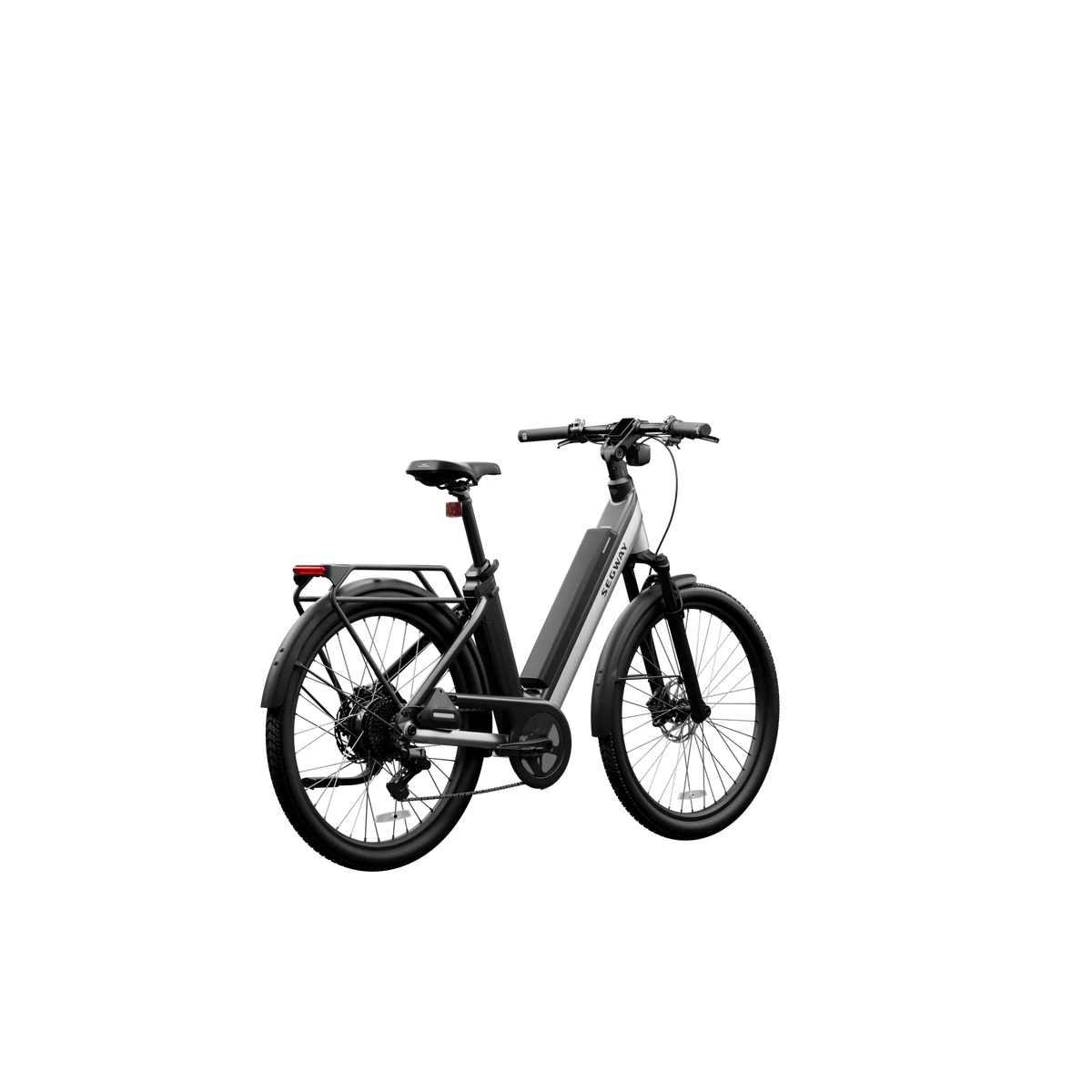 Segway Myon eBike in Skyscraper Gray, side view, showcasing sleek frame and modern design