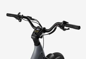 Urtopia Carbon Joy Ultra eBike in charcoal gray, side view, showcasing sleek frame design and integrated components