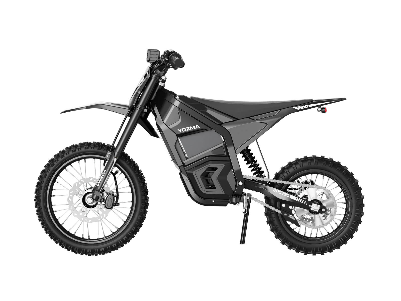 eMOTO Yozma IN 10 PRO electric scooter in black, shown in its original box with all included accessories