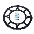 eMOTO Sprocket Ebox 1 and 2 219H pitch rear sprocket, product image showing metal sprocket with evenly spaced teeth and central mounting holes