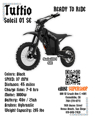 eMOTO Tuttio Soleil 01 SE electric scooter in black, shown in its box