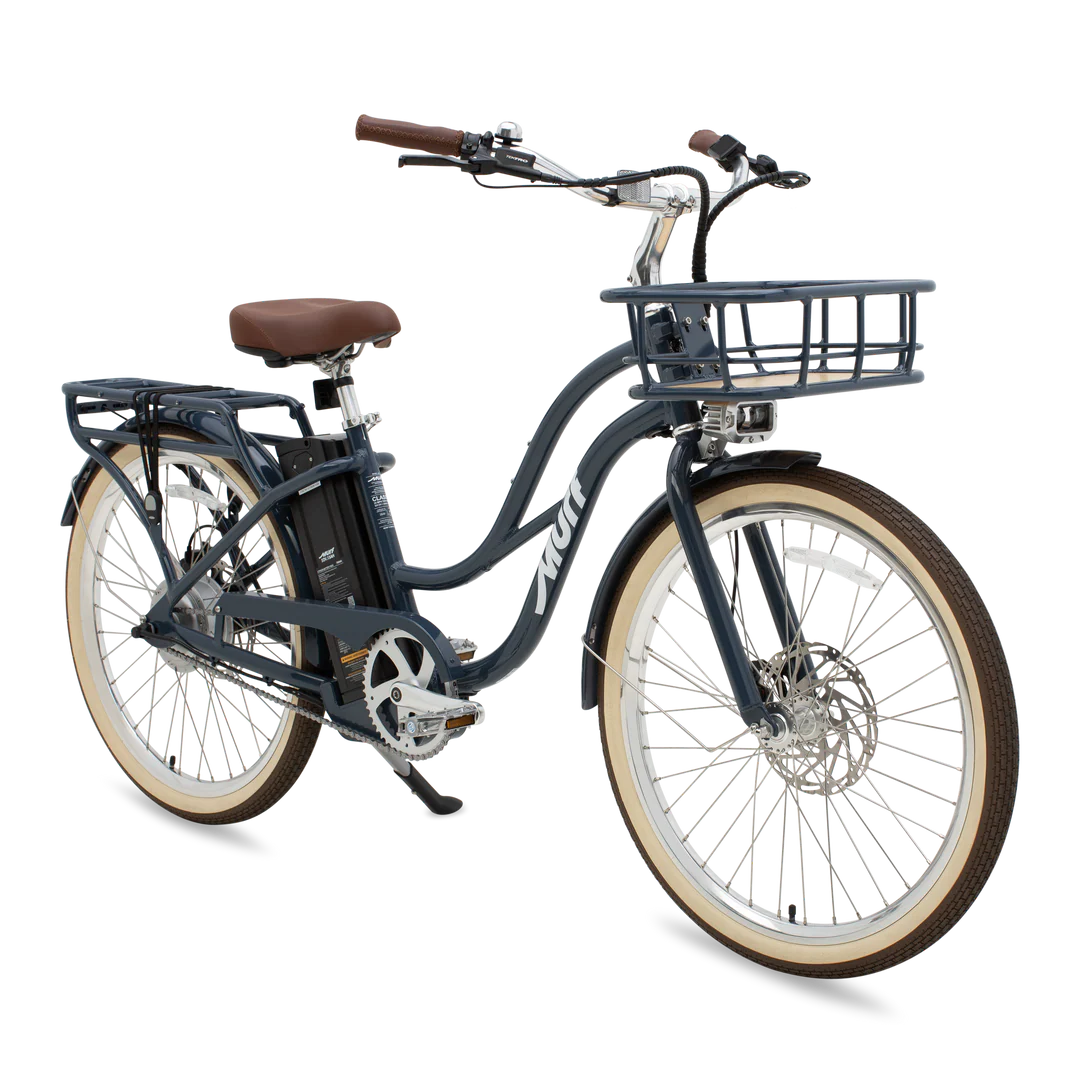 Marine blue Murf Gigi 2.0 electric bike side view against a white background