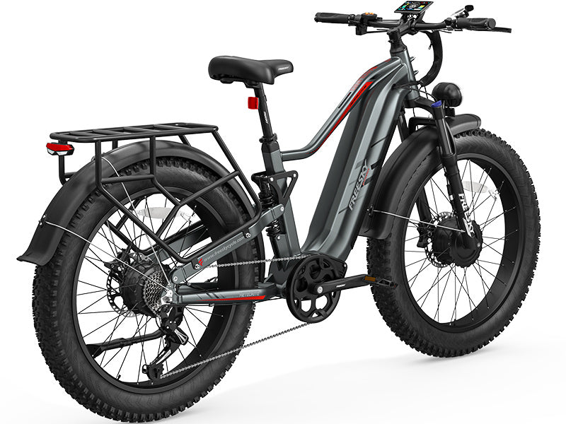 Gray Freesky Eurostar Turbo M-410 electric scooter, side view, showing sleek design and sturdy frame