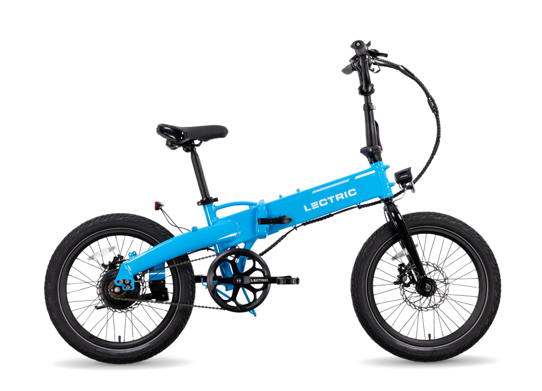 Lectric XP Lite 2 electric bike in Lectric Blue, side view, against a white background