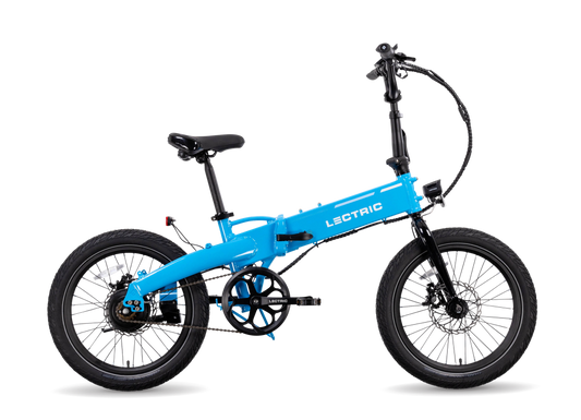 Lectric XP Lite 2 electric bike in Lectric Blue, side view, against a white background