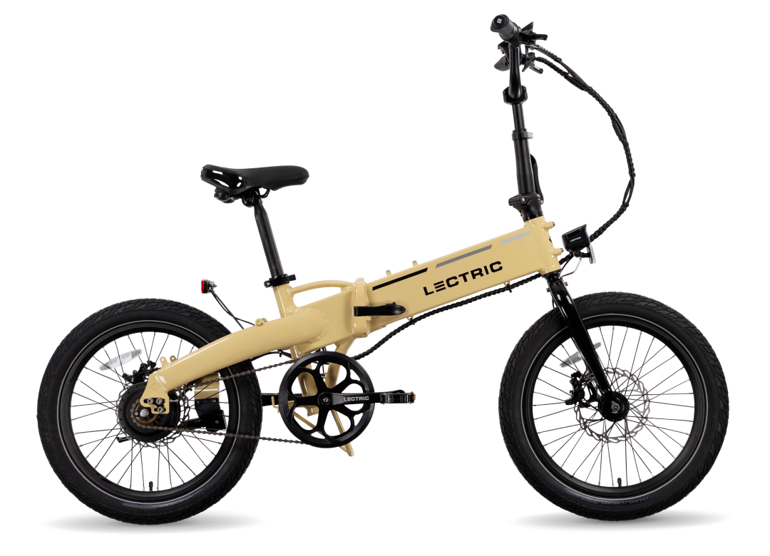 Lectric XP Lite 2 electric bike in Sandstorm color, side view, against a white background