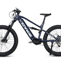 Dark blue eBike Cyke Falcon A, side view, showcasing sleek frame design and modern features against a neutral background.
